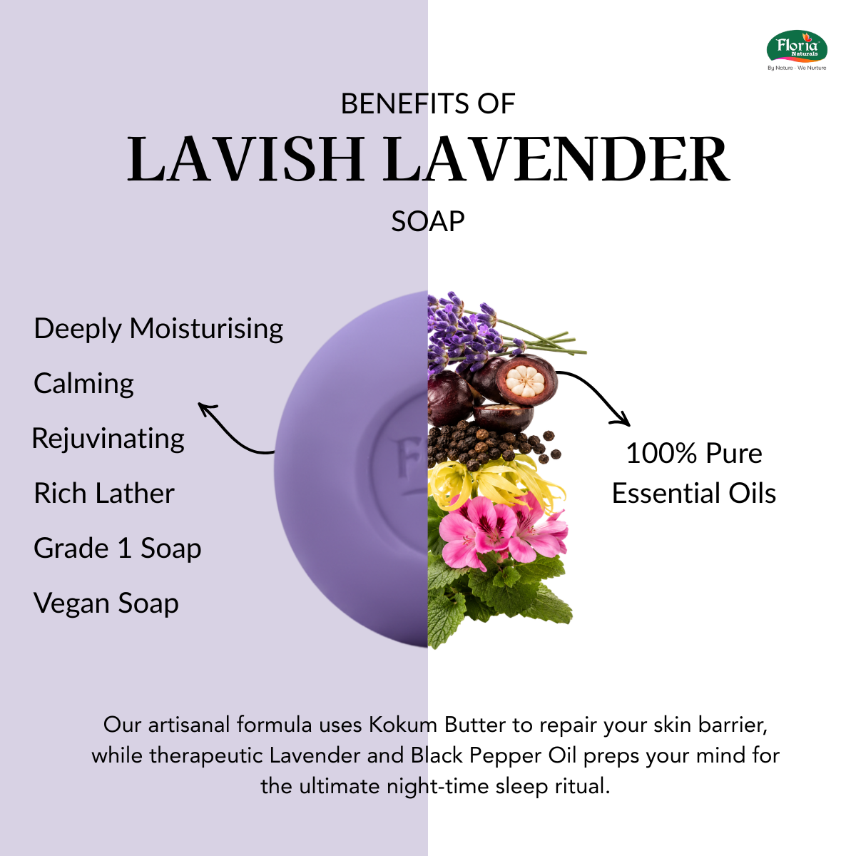 Lavish Lavender aromatherapy soap by Floria Naturals, photo