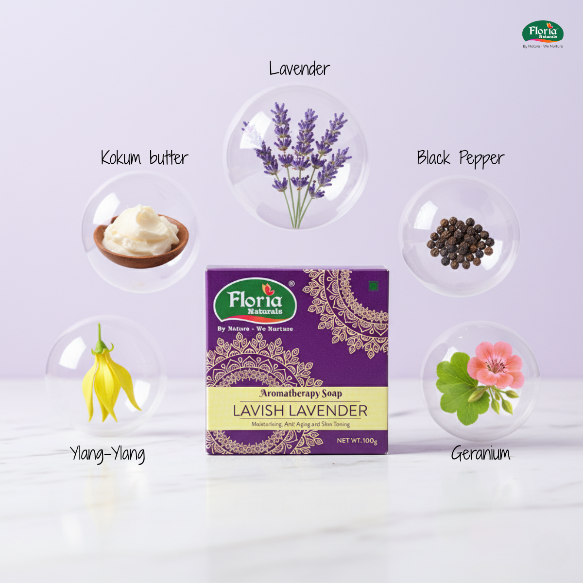Lavish Lavender aromatherapy soap by Floria Naturals, photo 1