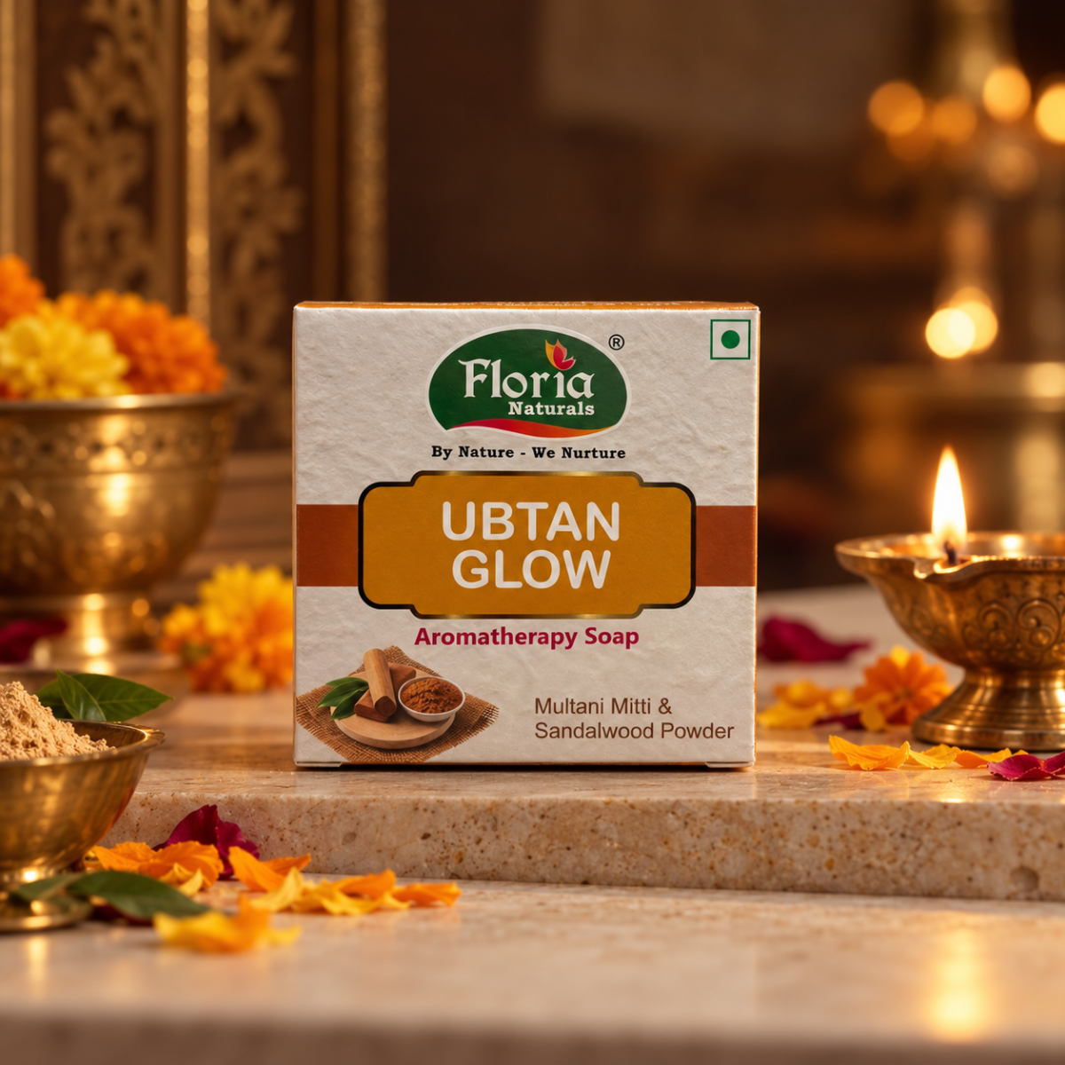 Ubtan Glow Aromatherapy Soap | TFM 80% | Mild Exfoliating. Brightening | Sulphate Free, 100g