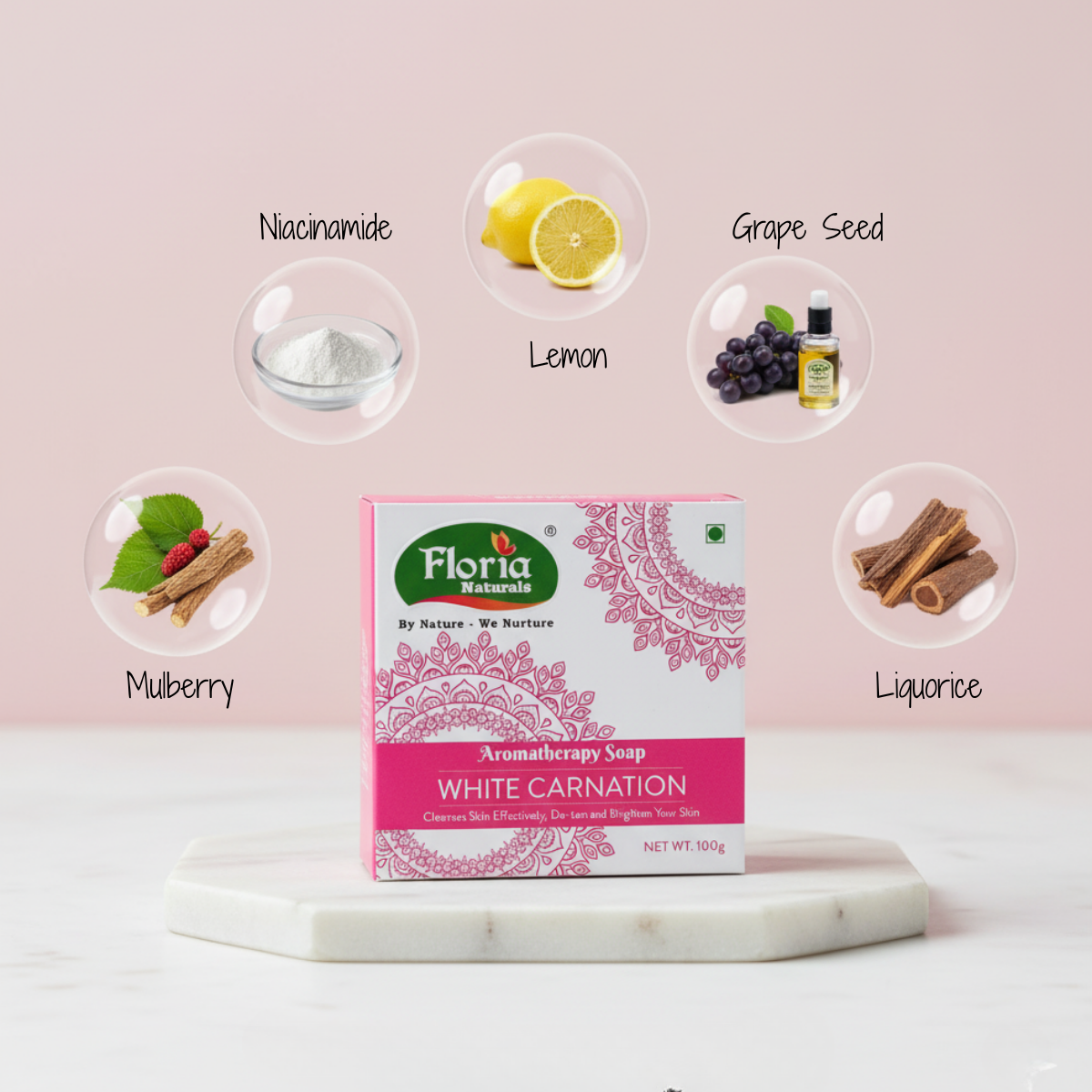 White Carnation aromatherapy soap by Floria Naturals, photo 3
