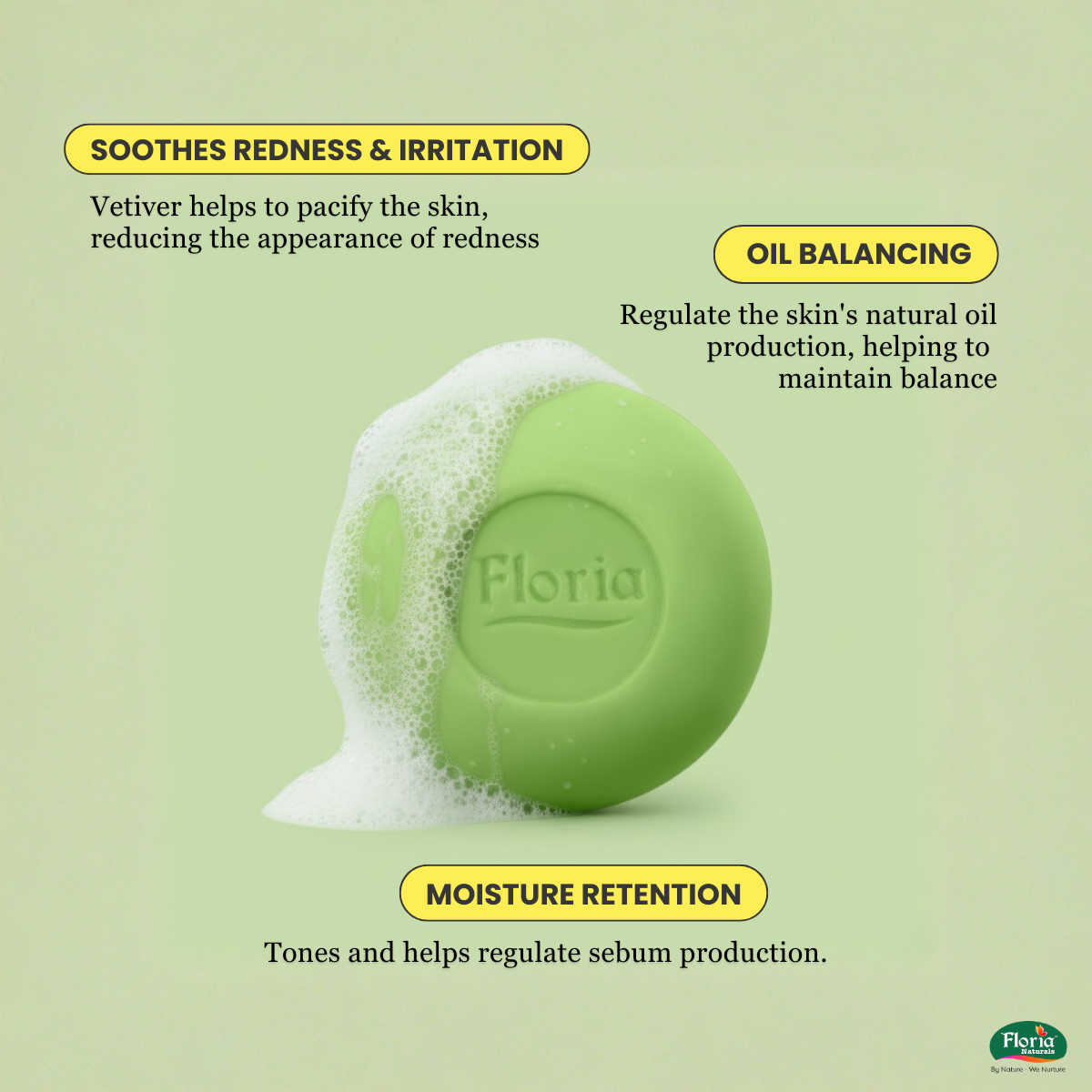 Gardenia Green aromatherapy soap by Floria Naturals, photo 5