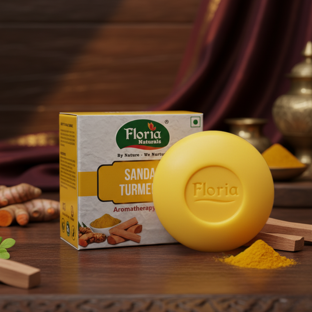 Sandal Turmeric aromatherapy soap by Floria Naturals, photo 2