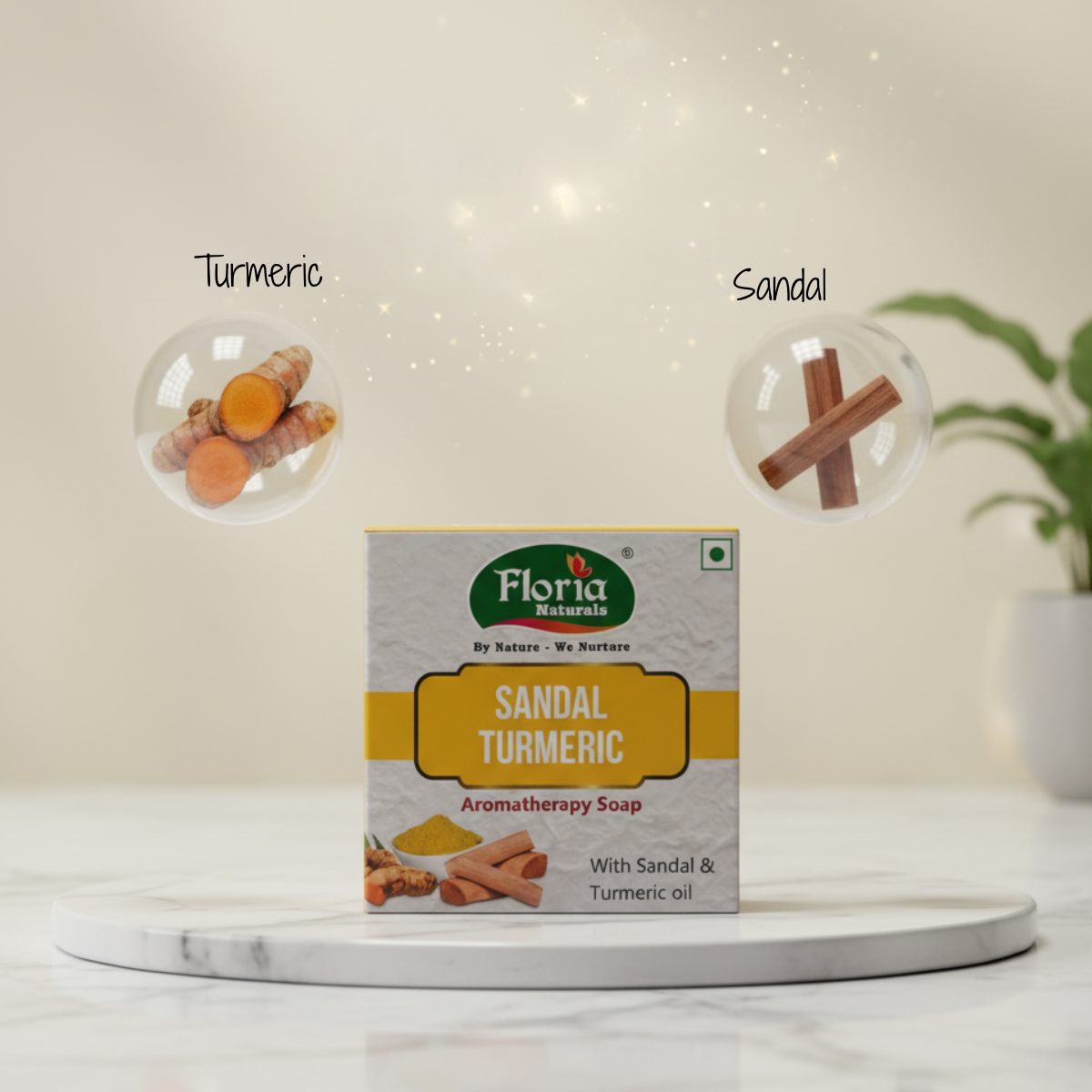 Sandal Turmeric aromatherapy soap by Floria Naturals, photo 5