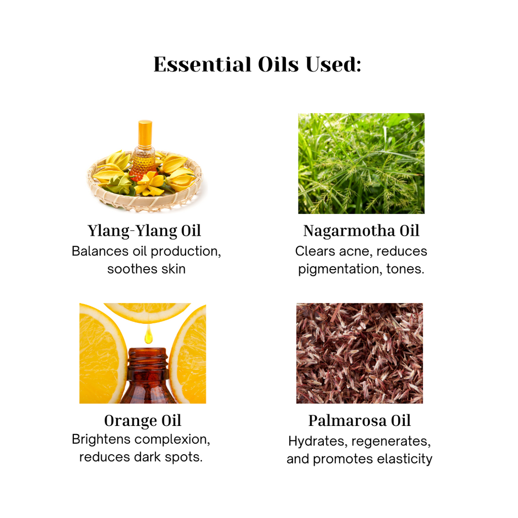 Key oils in Crystal Cream Shower soap, infographic from Floria Naturals