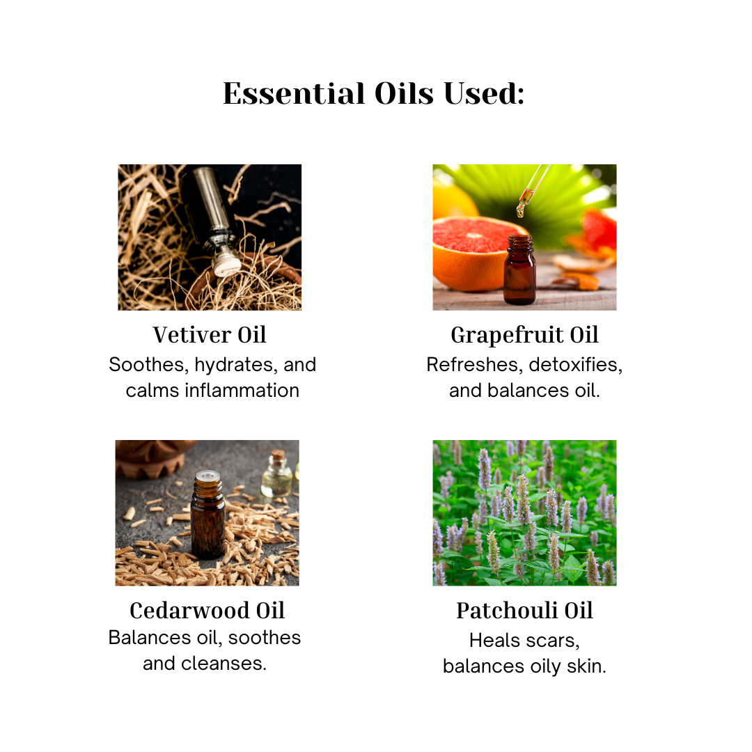 Key oils in Gardenia Green soap, infographic from Floria Naturals