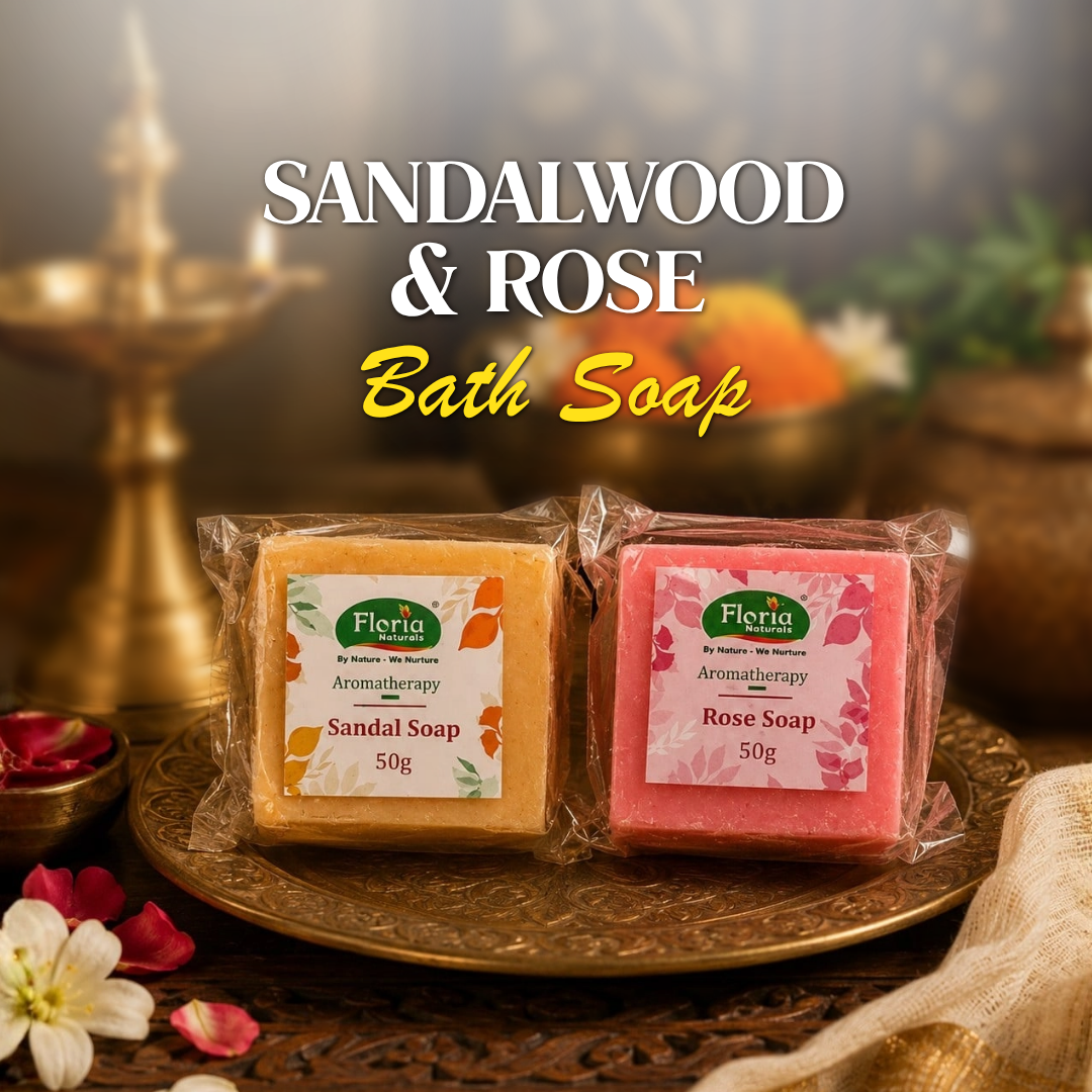 Exotic Rose and Sandal Blush mini soaps, 50g each