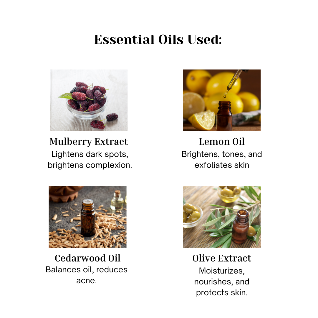 Key oils in White Carnation soap, infographic from Floria Naturals